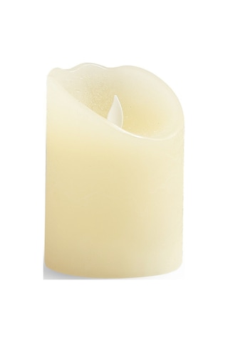 Pasabahce Silindir Led Mum 10x7.5 Cm - 1 Adet Krem