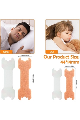 Moveevo 60 Adet Çocuk Burun Bandı - Solunum Geliştirici, Tırnaklama Azaltıcı, Uyku Kalitesi Artırıcı Non-woven Bez Burun Tırnaklama Bandı