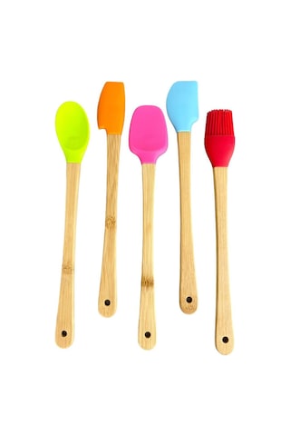 Bella 5 Li Mini Bambu Spatula Seti Silikon Çok Renkli Diğer