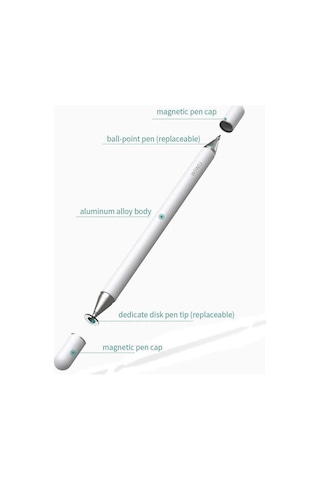 Dokunmatik Teknik Çizim Kalemi Tüm Telefon Tabletlerle Uyumlu 2'si 1 Arada Dokunmatik Stylus Kalem