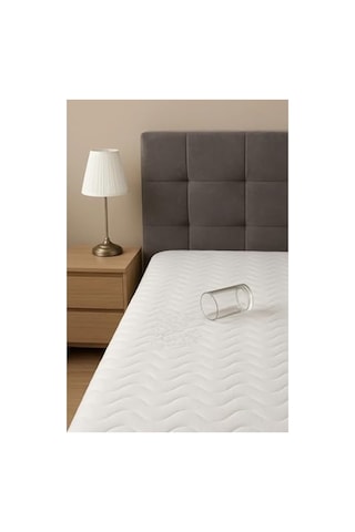 Kapitone Sıvı Geçirmez Tek Kişilik Alez 90x190 Açık Indigo