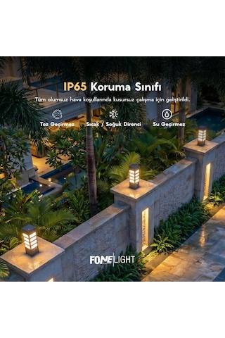 FoneLight Vilorita 35 cm LED Bahçe Set Üstü Aydınlatma Antrasit Alüminyum IP65 Peyzaj Yürüyüş Yolu Bahçe Lambası 3000K