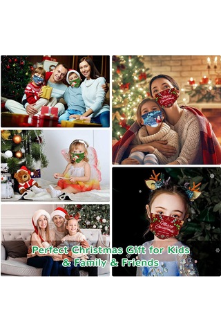 Wezone "yeniden Kullanılabilir Yıkanabilir Noel Desenli Maske - Çocuk Ve Yetişkinler İçin Rahat Koruma" Çok Renkli