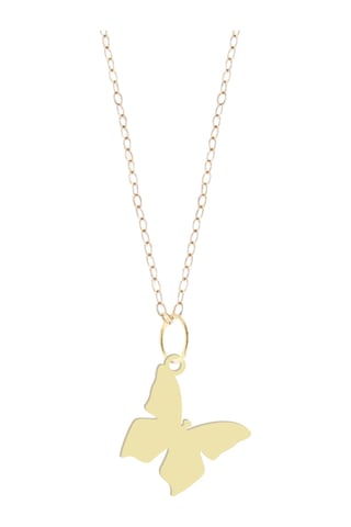 Altın Plakalı 14 Ayar Kelebek Figürlü Sevgililer Günü Hediyesine Özel Altın Kolye-839 Kelebek-2