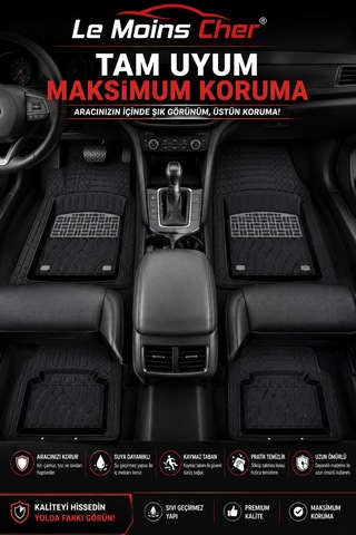 Mg Hs Comfort Havuzlu Oto Paspası Kaymaz Taban Dayanıklı Joker Krom