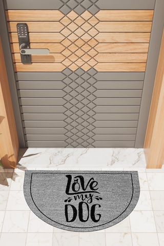 Rugmood Modern Dijital Paspas Gri Love My Dog Paspas - Kapı Önü Paspası
