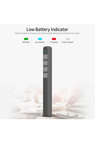 Geeksen 2.4g Kablosuz Ppt Laser Kumanda Kalemi - 100m Uzaklıkta Sayfa Değiştirme, Kırmızı Işık Gösterge, Usb Alıcı İle Hızlı Kurulum, Beyaz