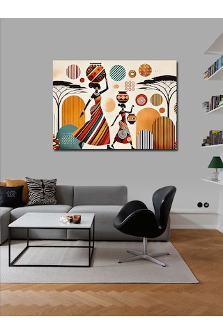 Kanvas Tablo Retro Afrikalı Kadın Tasarımı 50cmx70cm