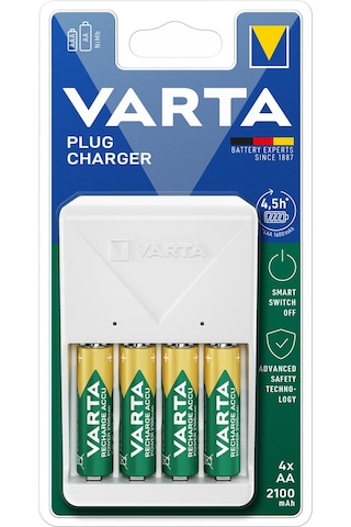 Varta Plug 4x2100 Mah AA Şarjlı Pil Şarj Cihazı Beyaz