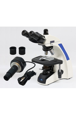 Ece Opto-edu Dijital Mikroskop Laboratuvar Araştırma Mikroskobu Trinoküler 2000x Yüksek Kontrastlı Infinity Plan Optik Sistem Ve 5.0mp Mikroskop Kamerası Usb Bağlantılı Alüminyum Bavulda