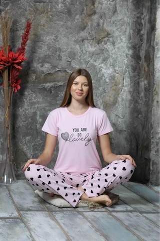 Charme Kadın Milan Bisiklet Yaka Kısa Kol Pijama Takımı K300/514- 1 Adet 001