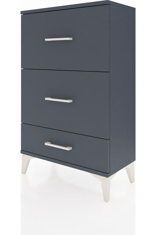 Arges Komodin 3 Çekmeceli 60x30x96 Antrasit-antrasit Antrasit