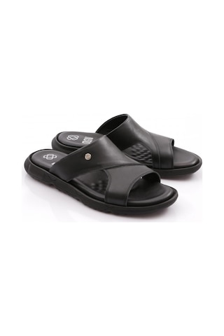 Dgn Hakiki Deri Comfort Rahat Taban Erkek Terlik 809 809-2690-R1534 Siyah