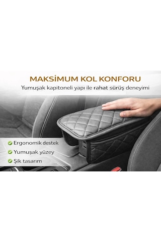 Volkswagen Taigo Kapitoneli Araç Kolçak Kol Dayama Minderi Siyah Fs