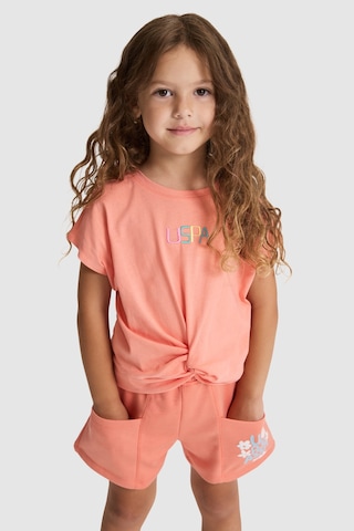 U.s. Polo Assn. Kız Çocuk Mercan Tişört 50325634-vr204 Coral
