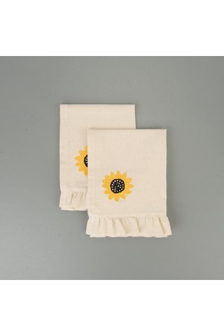 Evidea Soft Nakışlı Fırfırlı 2'li Amerikan Servis - Ekru - 35x50 Cm Ekru