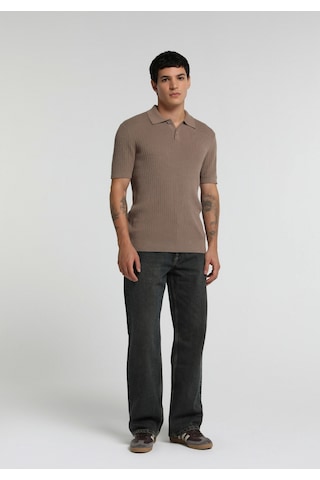 Colin's Colins Regular Fit Polo Yaka Jakarlı Erkek Kahverengi Kısa Kol Kazak Cl1082368 Q1.v2 Tpe Gri