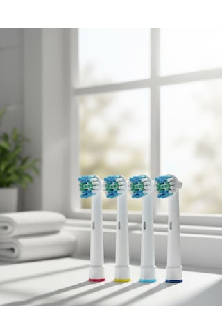 Yumuşak Kıllı Diş Fırçası Yedek Başlığı 4 Lü Paket Derin Temizlik Mh-hs1058-9286