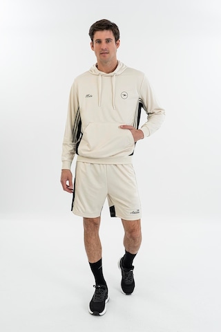 Maraton Boxy Erkek Kapüşonlu Bej Sweatshirt Bej
