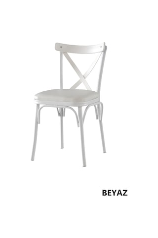Sweethomemasasandaly Sabit 70X120 Masa Beyaz 4 Adet Çapraz Sandalyetakım
