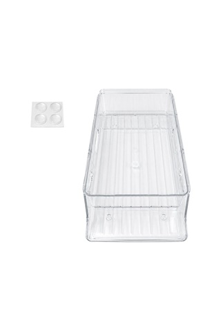 Sunup Sn-38900 İki Katlı Yan Askılı Şeffaf Buzdolabı Raflığı 34x13.5x16.8 Cm