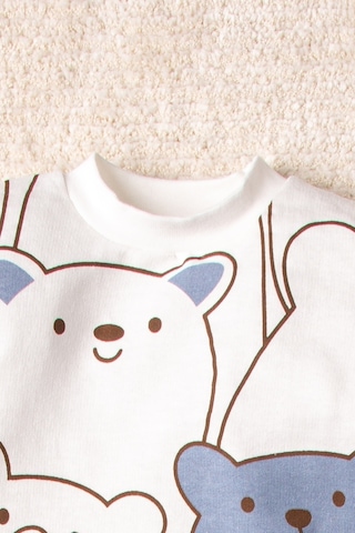 Mai Perla Smile Bear Nose 2'li Unisex Bebek Alt Üst Takım Mavi