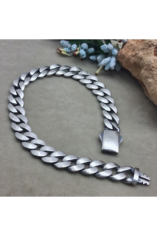 925 Ayar Gümüş Özel Kutu Kilitli Gurmet Model Erkek Bileklik 8.75 Mm