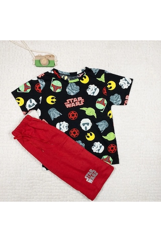 Momikon Erkek Çocuk Star Wars Baskılı Pamuklu Takım Siyah-kırmızı