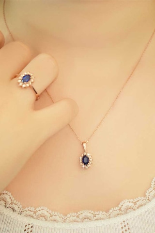 Rose Safir Pırlanta Kolye