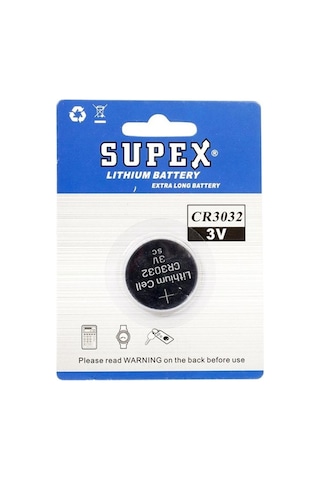 Supex Cr3032 3v Lityum Düğme Pil Tekli Paket