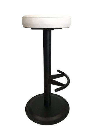 Bar Sandalyesi Bar Taburesi Beyaz Deri Oturak Çok Renkli