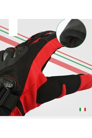 Ambition Su Geçirmez Kış Motosiklet Eldiveni Kırmızı
