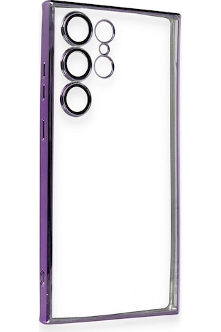 Newface Samsung Galaxy Uyumlu S23 Ultra Kılıf Razer Lensli Silikon Semeglbl - 92 - Mor