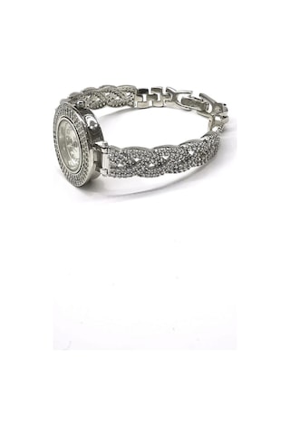 Omar Silver OMR871 Örgü Modeli Zirkon Taşlı Gümüş Kadın Kol Saati
