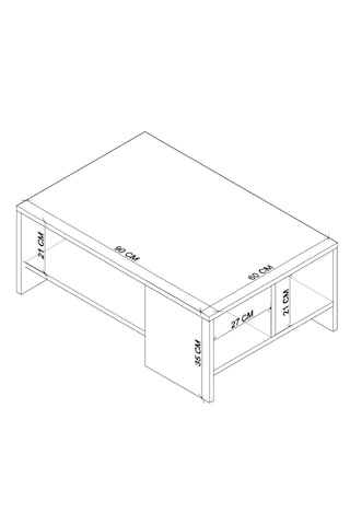 Liri Orta Sehpa Traverten Mermer Desen - Sandık Ceviz