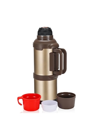 Kampcı Paslanmaz Çelik Termos 4 Litre 48 Saat Sıcak-soğuk Gold 9009 Altın