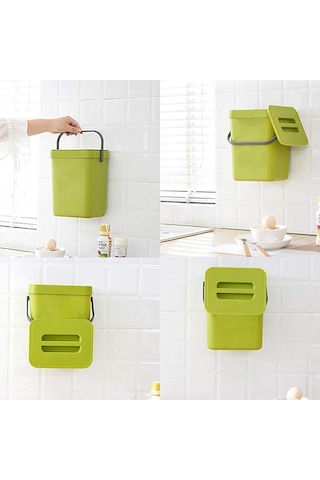 Suntek Modern Atık Çöp Kutusu Duvara Monte Ofis Yeşil-3l-orta Yeşil