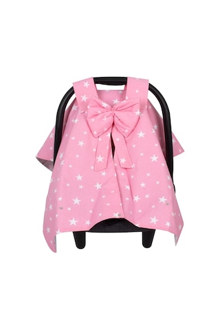 Sevi Bebe Fiyonklu Anakucağı Örtüsü Pembe Yıldız Desen