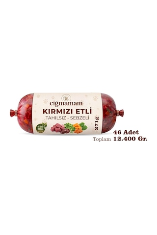 Kırmızı Etli Tahılsız Sebzeli Barf Köpek Maması 12.4 Kg - 271 G X 46