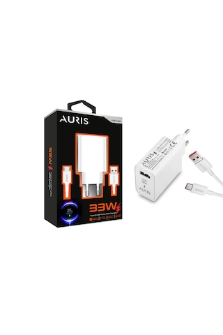 Auris Ars-ch33 Usb-a To Type-c Şarj Aleti Seti Auris Ars-ch33 Usb-a To Type-c Şarj Aleti Seti