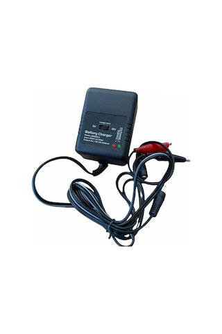 6 Volt 12 Volt Ayarlı Led Göstergeli Akü Şarj Cihazı Adaptör Krokodil Kablolu Led Göstergeli Alpa