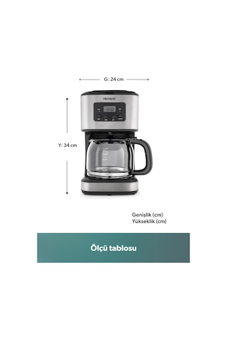 Homend Coffeebreak 5006h Otomatik Zaman Ayarlı Xl (12 FİNCAN) Filtre Kahve Makinesi