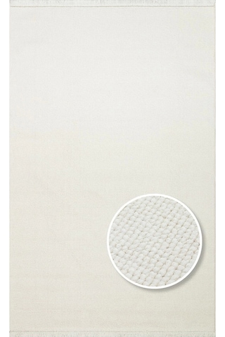 Hoom Rugs Helsinki Plain White Polyester Modern İskandinav Halı Beyaz