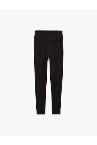 Koton Yüksek Bel İnterlok Kumaş Slim Fit Spor Tayt Siyah 6sak40278nk