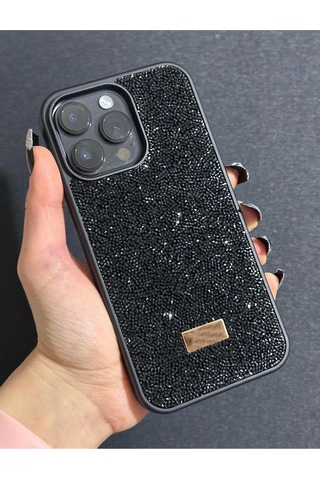 Apple Uyumlu iPhone 15 Sw İnce Taşlı Elmas Işıltılı Telefon Kılıfı