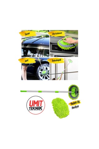 Premium Turbo Vakumlu Kablosuz Mini Araç Süpürgesi Köpük Atan Pompa Teleskopik Mikrofiber Takım