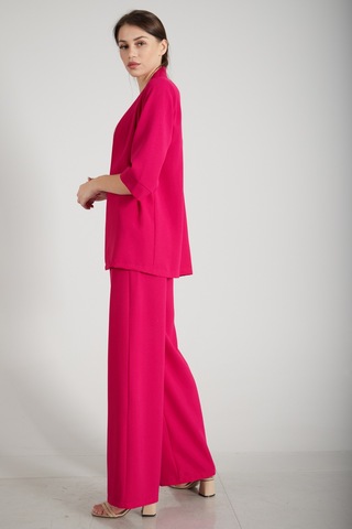 Feminist Fuşya Kimono Pantolon İkili Krep Takım 0106314.12 Fuşya