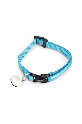 Hnrlıshp Beeztees Kedi Boyun Tasması, Zilli, Turkuaz, 20-30cm