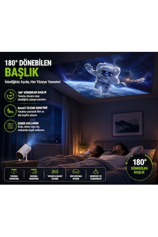 Hy300 Akıllı Projektör 2gb Ram 16gb Rom Android Wifi 6 Bluetooth 5.0 4k Destekli