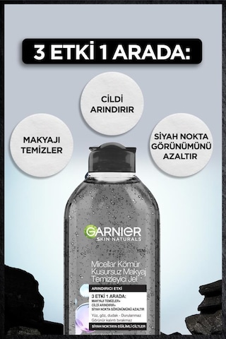 Garnier Micellar Kömür Kusursuz Makyaj Temizleyici Jel 400 ML